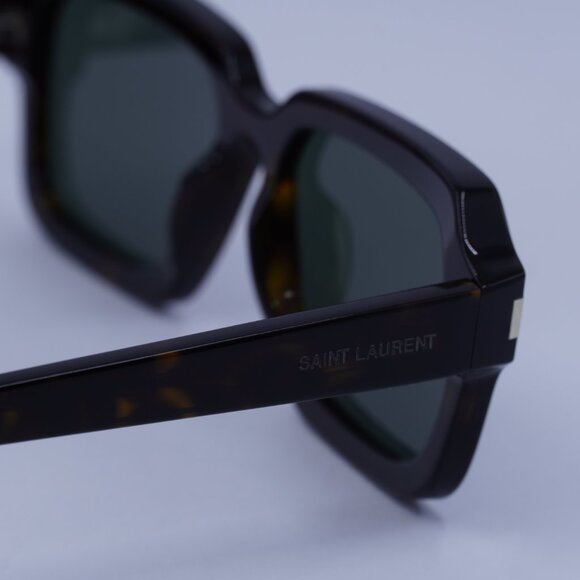 Saint Laurent SL611 002 Sunglasses Havana Rectangle Frame, Grey Lenses - Picture 5 of 12